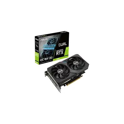 image ASUS DUAL NVIDIA GeForce RTX 3050 OC Edition – Carte graphique (8GB GDDR6, PCIe 4.0, HDMI 2.1, DisplayPort 1.4a, 2-slot, Ventilateurs axiaux, 0dB)