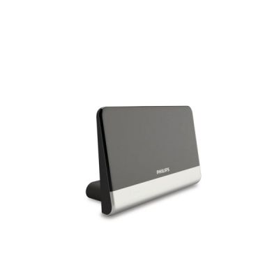image Philips SDV6222 Antenne TV Numérique d'Intérieur avec Amplificateur 48dB, Filtre Anti-Interférence, Gris