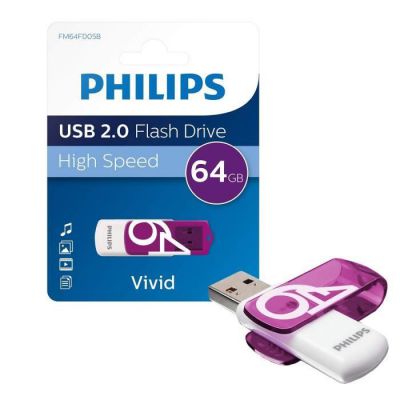 image Philips Vivid Edition Clé USB 2.0 USB 2.0 64 Go - Coloris aléatoires