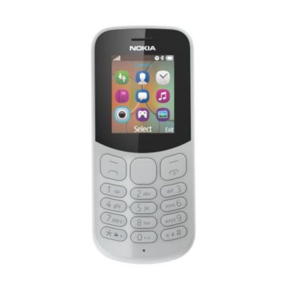 image Nokia 130 - Téléphone portable débloqué GSM (Ecran 1,8 pouces, ROM 32Go, Double SIM Appareil photo 1MP) Gris