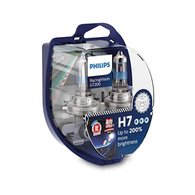 Philips RacingVision GT200 H7 lampe pour éclairage avant +200%, set de 2 Blanc