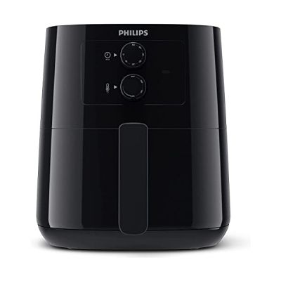 image Philips Essential Airfryer - Poêle De 4,1 Litres, Friteuse Sans Huile, Technologie Rapid Air, Application HomeID, Contrôle De l'Heure Et De La Température, Noir (HD9200/90)