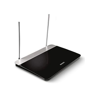 Philips SDV6227/12, Antenne TV numérique avec Amplification de 47 DB, HDTV/UHF/VHF/FM Intérieur, Noir