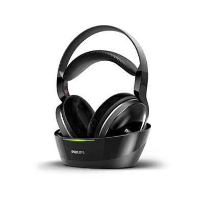 image Casque Philips circum-aural sans fil pour téléviseur SHD8850/12 casque HiFi sans fil (excellent son haute résolution, portée utile 30 m, base de recharge, coussinets en velours) noir