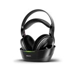 image produit Casque Philips circum-aural sans fil pour téléviseur SHD8850/12 casque HiFi sans fil (excellent son haute résolution, portée utile 30 m, base de recharge, coussinets en velours) noir