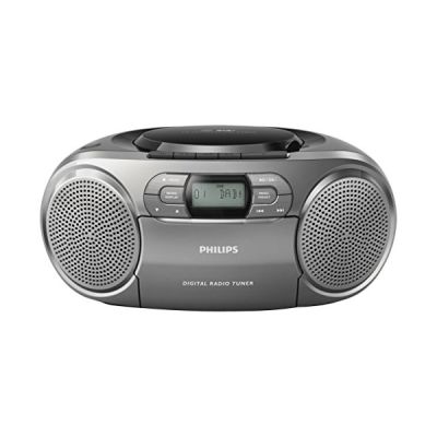 image Philips Audio AZB600/12 Radio CD portable AZB600/12 (Dynamic Bass Boost, DAB+, lecteur CD/cassette, entrée 3,5 mm) Argent foncé