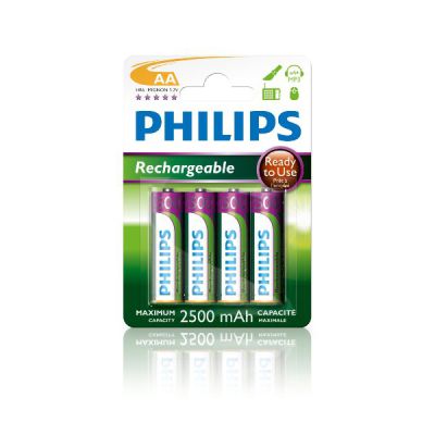 image Philips R6B4RTU25/10 Batterie Akku AA (2500mAh, 1.2V, 4-ER Blister)