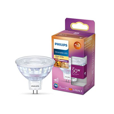 image Philips ampoule LED Spot GU5.3 50W Blanc Chaud, Compatible Variateur