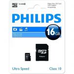 image produit PHILIPS Carte Micro SDHC avec Adaptateur - Class 10 - 16 Go