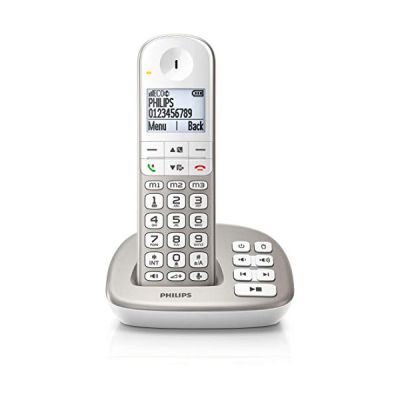 image Philips XL4951S/38 Téléphone Fixe - sans Fil - 1 Combiné - avec Répondeur - Extras Pratiques comme Téléphone Senior - Personnes Âgées - Blanc