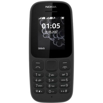 image Nokia 105 - Téléphone portable débloqué GSM (Ecran 1,8 pouces, ROM 4Mo, Double SIM) Noir