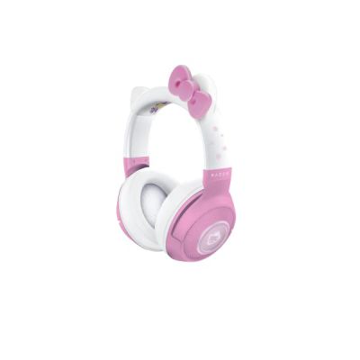 image Razer Kraken Bluetooth Kitty Edition - Casque Gaming sans Fil (Casque avec Oreilles de Chat, Eclairage Chroma RGB, Microphone Intégré Beampourming, Haut-parleurs de 40mm) Rose-Blanc
