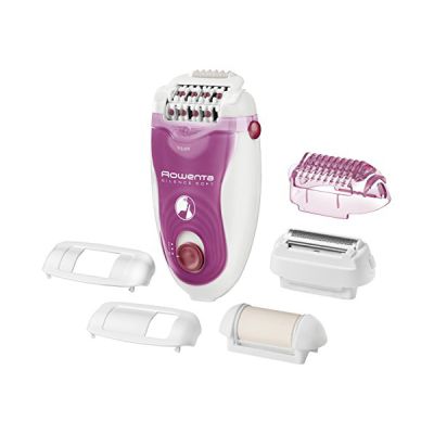 image Rowenta EP5660 Silence Soft Epilateur Épilation Silencieuse pour Jambes avec Technologie Micro-Contact, 7 Accessoires, 4, 8W, 220-240V, Violet/Blanc