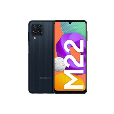 Samsung Galaxy M22 Smartphone Android, 4 caméras, Grande Batterie de 5000 mAh, écran Infinity U de 6,4", 128 Go/4 Go de RAM, téléphone Portable en Noir, Version Allemande