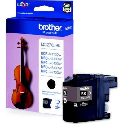 image Brother LC127XLBK | Cartouche d'Encre Noire Haute Capacité, Blister | Imprime jusqu'à 1200 Pages, XL, Noir