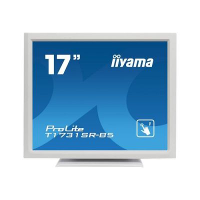 image iiyama Prolite T1731SR-W5 - Écran LED - 17" - écran Tactile - 1280 x 1024 - TN - 250 CD/m² - 1000:1-5 ms - HDMI, VGA, DisplayPort - Haut-parleurs - Blanc