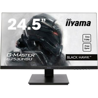 image Iiyama GMaster Black Hawk G2530HSUB1 Moniteur Gaming 24,5" Ful HD 1 ms Freesync 75 Hz VGA/DP/HDMI Hub USB VGA/HDMI/DP, Noir & Câble DisplayPort vers DisplayPort - 1,8 m