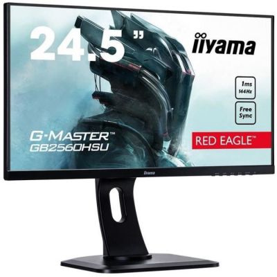 image Iiyama G-Master Red Eagle GB2560HSU-B1 Moniteur Gaming 24,5" Full HD 1 ms Freesync 144 Hz VGA/DP/HDMI Hub USB Pied réglable en hauteur Multimédia Châssis Slim Noir