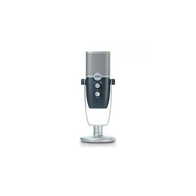 AKG Pro Audio Ara Microphone à condensateur Professionnel USB-C, Modes de Capture Audio à Double Motif pour Le podcasting, Le Blogging vidéo, Les Jeux et Le Streaming, Bleu et Argent.