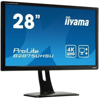 image iiyama ProLite B2875UHSU-B1 Écran LED 28" TN 1 ms 4K UHD VGA/DP/HDMI Hub USB Pied réglable en hauteur Multimédia Noir