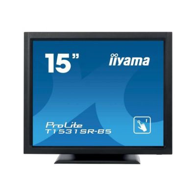 image Iiyama Prolite T1531SR-B5 Écran LED XGA Single Touch Resisitiv VGA, HDMI, DisplayPort, USB pour Touch, IP54 Noir 38 cm/15"