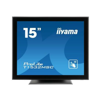 image iiyama Prolite T1532MSC-B5X - Écran LED - 15" (15" visualisable) - écran Tactile - 1024 x 768 XGA - TN - 370 CD/m² - 700:1-8 ms - HDMI, VGA, DisplayPort - Haut-parleurs - Noir