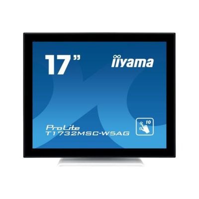 image iiyama Prolite T1732MSC-W5AG - Écran LED - 17" - écran Tactile - 1280 x 1024 - TN - 250 CD/m² - 1000:1-5 ms - HDMI, VGA, DisplayPort - Haut-parleurs - Blanc Mat