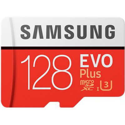 image Samsung MB-MC128GA/EU Carte mémoire MicroSD Evo Plus 128G avec adaptateur SD - Rouge/Blanc