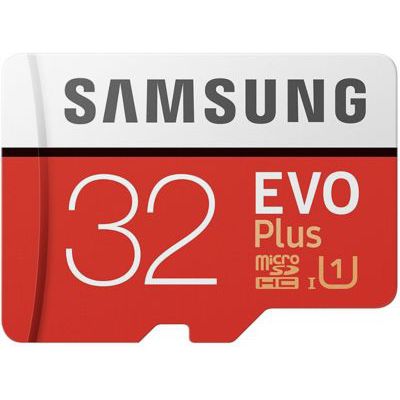 image Samsung MB-MC32GA/EU Carte mémoire microSDHC Pro Plus 64 Go UHS Classe de Vitesse 3, Classe 10 pour Action Cam, smartphone et tablette avec adaptateur SD (modèle 2017) EVO Plus 32 Go Rouge/Blanc