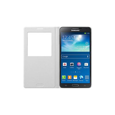image SAMSUNG Etui à rabat à zone transparente pour Samsung Galaxy Note 3 - Blanc