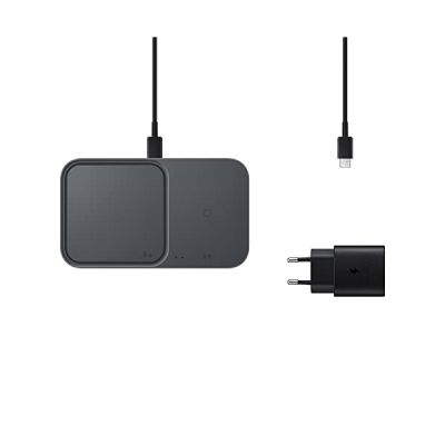 Samsung Chargeur sans fil Duo avec adaptateur de charge rapide EP-P5400T, noir