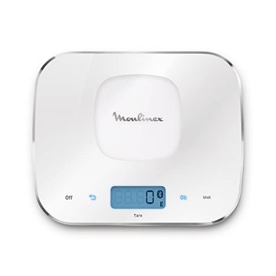 image Moulinex Accessoire Balance connectée via bluetooth pour Robot Cuiseur companion Pesage de 1g à 10 kg Tare Adaptable en fonction du type d'ingrédient à peser XF38E110, argent