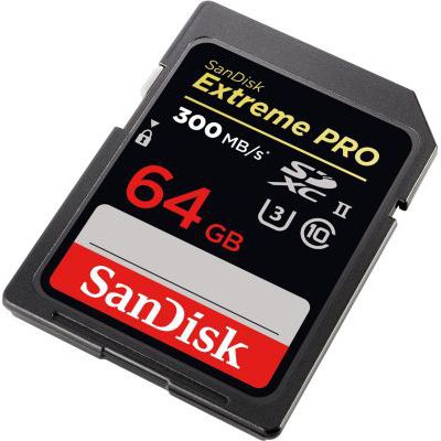 image Carte mémoire SDHC SanDisk Extreme Pro 64Go de jusqu'à 300Mo/s, UHS-II, Classe 10, U3 (SDSDXPK-064G-GN4IN)
