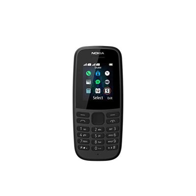 image Téléphone mobile Nokia 105 de couleur noire, écran LCD QQVGA 1,77 ", GSM, Dual SIM (miniSIM), microUSB 2.0, batterie qui dure des