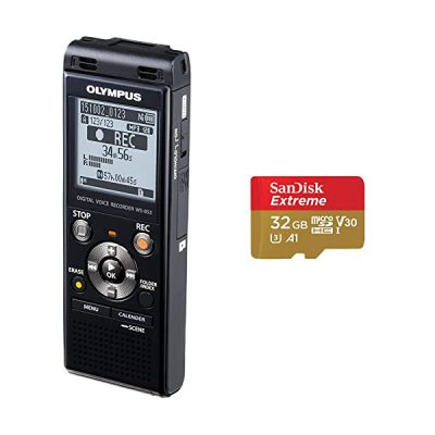 image Olympus WS-853 Enregistreur vocal numérique de haute qualité avec microphones stéréo intégrés, USB direct, équilibreur vocal, suppression du bruit, mode simple, filtre passe-bas et mémoire de 8 Go