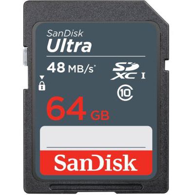 image Carte Mémoire SDXC SanDisk Ultra 64 Go jusqu'à 48 Mo/s, Classe 10