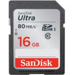 image produit Carte Mémoire SDHC 16 Go SanDisk Ultra jusqu'à 80 Mo/s, Classe 10