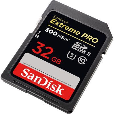 image Carte mémoire SDHC SanDisk Extreme Pro 32Go de jusqu'à 300Mo/s, UHS-II, Classe 10, U3 (SDSDXPK-032G-GN4IN)