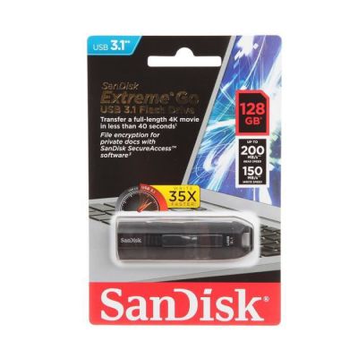 image Clé USB 3.1 Sandisk Extreme Go - 128 Go avec une vitesse de lecture allant jusqu'à 200 Mo/s