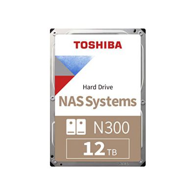 image Toshiba 12TB N300 Internal Hard Drive – NAS 3.5 Inch SATA HDD Supports Up to 8 Drive Bays Designed for 24/7 NAS Systems, New Generation (HDWG480UZSVA)