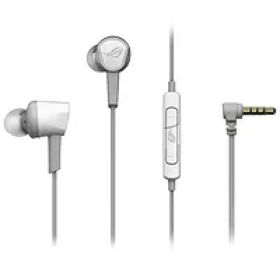 ASUS ROG Cetra II Core Moonlight White - Ecouteurs intra-auriculaire, haut-parleurs en silicone liquide, câble 90°, Hi-Res Audio et compatible PC, Mac, PS4, PS5, Xbox One, Switch et Appareils mobiles