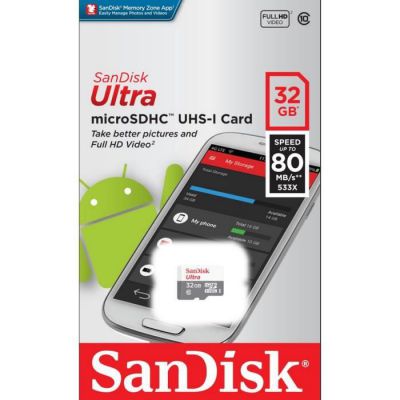 image SanDisk SDSQUNS-032G-GN3MN Carte Ultra Micro SDHC UHS-I 32 Go 80 Mo/s Classe 10