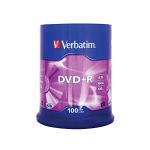 image produit Verbatim 43551 4.7Go 16x DVD+R Matt Silver - 100 Pack Spindle - livrable en France