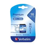 image produit Verbatim Carte mémoire SDHC U1 Premium - 16 Go - carte SD pour l'enregistrement de vidéos en Full HD - carte avec protection d'écriture intégrée - noire - pour appareil photo, PC et autres