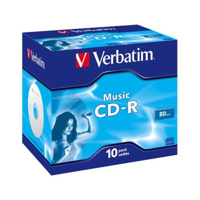 image VERBATIM Pack de 10 CD-R Audio MusicLifePlus 80min 16x Surface Crystal