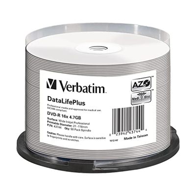 image VERBATIM Lot de 50 DVD-R DataLifePlus Professional - 4.7 Go 16x - Blanc