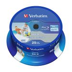 image produit Verbatim 43811 25GB 6x BD-R SL Datalife jet d'encre imprimable - 25 Pack Spindle