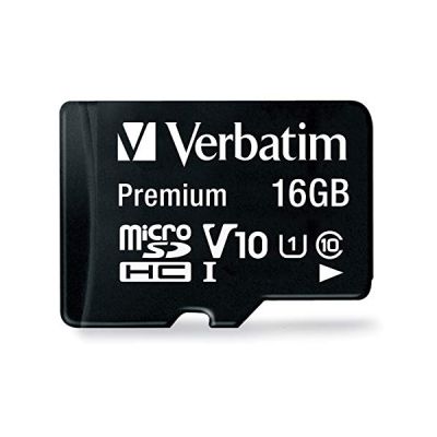 image Verbatim Carte mémoire microSDHC Premium 16 Go noire avec adaptateur - pour capture vidéo en full HD - résiste à l'eau & aux chocs - carte mémoire SD pour appareil photo smartphone tablette