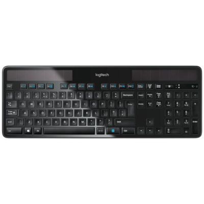 image Logitech K750 Clavier Solaire sans Fil pour Windows, 2,4 GHz avec Mini Récepteur USB, Ultra-Léger, Conception Ecologique, PC/Portable, Clavier AZERTY Français - Noir