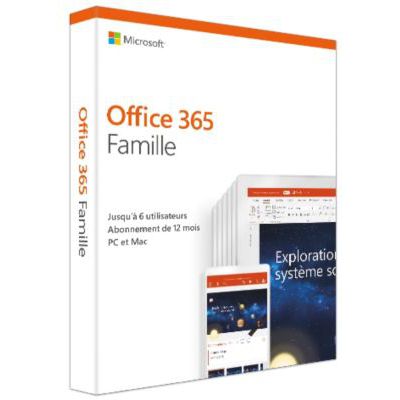 image Office 365 Famille (maintenant Microsoft 365 Famille) | jusqu’à 6 utilisateurs | 1 an | PC ou Mac | téléchargement (envoi par la poste)